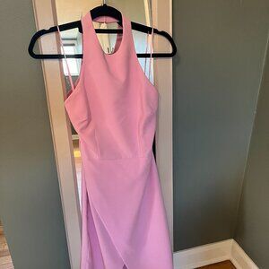 Finders Keepers pastel pink halter cocktail/wedding guest dress